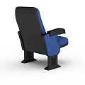 Modern Single Sofa With Blue Fabric Upholstery Black Armrests And Stable Black Base