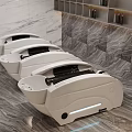 Modern White Massage Beds With Sleek Design In Marble Interior And LED Lighting