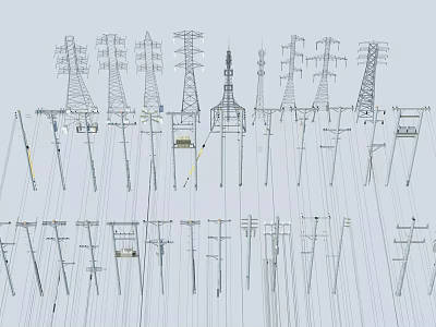pole signal tower 3d model
