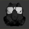 Black Protective Gas Mask With Clear Goggles For Respiratory Safety Gear