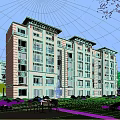 Modern Multi Story Residential Building With Large Windows Surrounded By Greenery And Outdoor Leisure Area