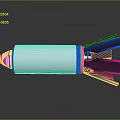 Military Missile Weapon With White Cylindrical Body Pointed Nose And Black Tail Fins