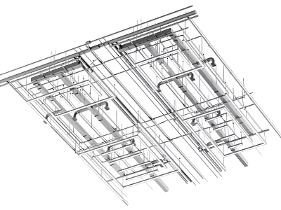 Suspended Ceiling Grid Structure Framework Construction Details In Architectural Drawing 3d model