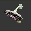 Polished Metal Shower Head With Round Spray Face And Modern Design For Bathroom Use