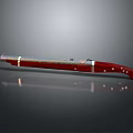 Traditional Decorative Weapon With Red Handle And Metallic Blade Design 3d model