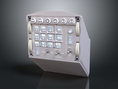 Industrial Control Panel With Multiple Buttons Adjustable Knobs And Control Interface 3d model