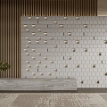 Modern background wall hotel corridor background wall 3d model