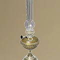 Classic Brass Oil Lamp With Glass Globe And Ornate Base Design