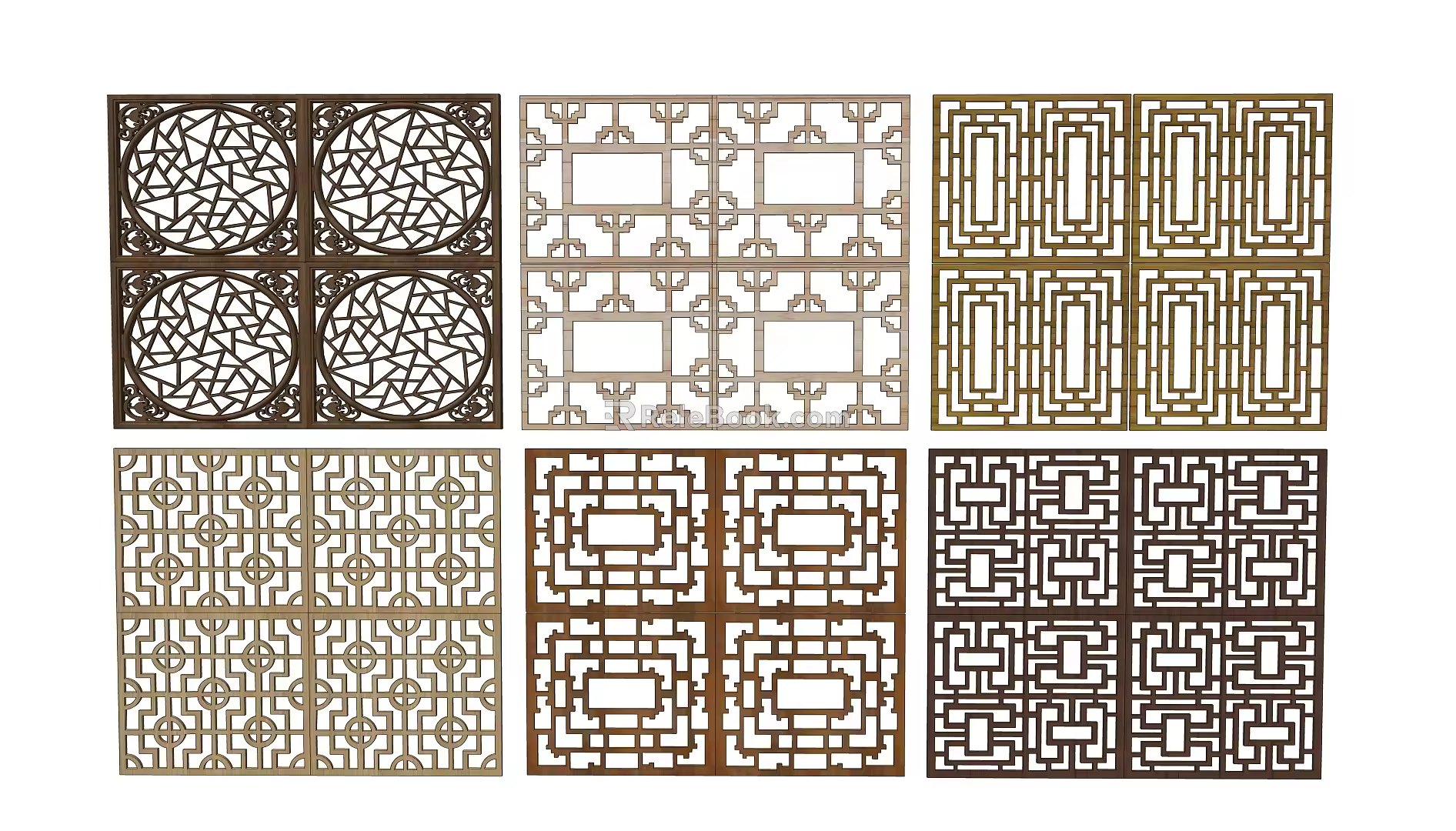 New Chinese-style openwork window carved 3d model