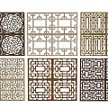 New Chinese-style openwork window carved 3d model