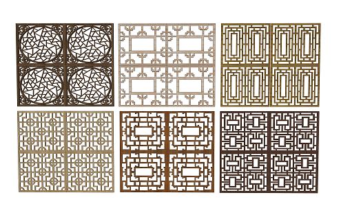 New Chinese-style openwork window carved 3d model