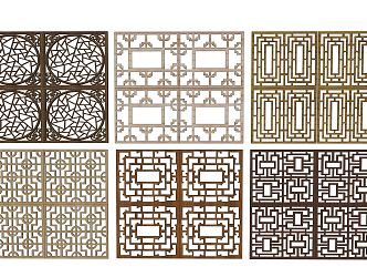 New Chinese-style openwork window carved 3d model