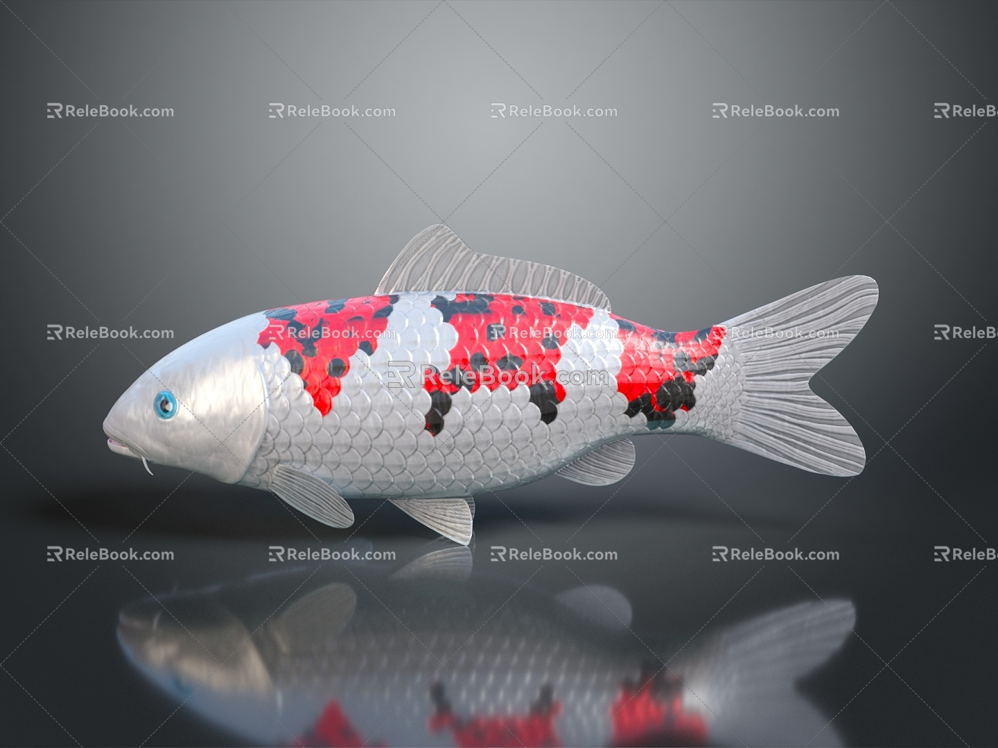 Cold Water Fish Goldfish Gold Grass Gold Cold Water Parrot Koi Double Tailed Gold Red Hat Lanshou Longjing 3d model