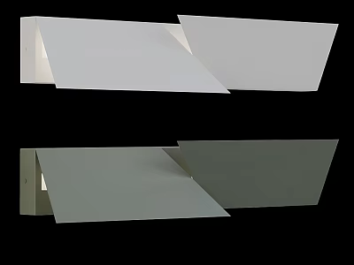 Modern Wall Sconce With Sleek Angled Shade And White Gray Panel Design 3d model