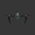 Teal Colored Drone With Four Propellers And Camera For Aerial Tasks