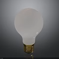 White Illuminated Bulb With Golden Screw Base On Gradient Gray Black Background