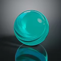 Turquoise Glass Sphere Decorative Ornament Set With Smooth Shiny Surface And Reflective Base