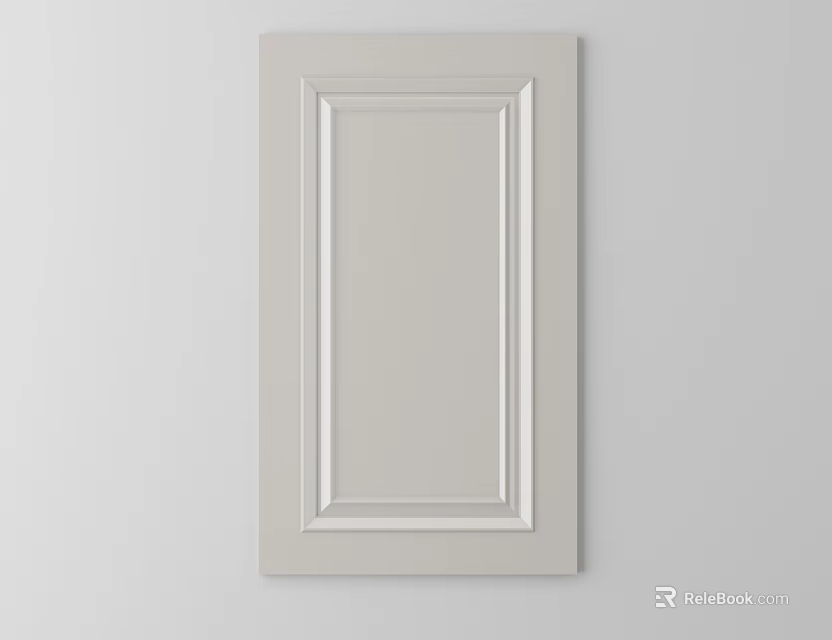 Simple Framed Wardrobe Door In Light Neutral Color With Clean Panel Design 3d model 