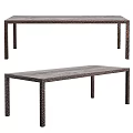 Modern Dining Table Design With Woven Legs And Wooden Top In Two Sizes