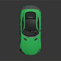 Green Mercedes AMG Style Sports Car With Black Roof Rear Spoiler And Shiny Exterior
