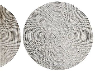 Round Woven Gray Rugs With Concentric Circular Patterns For Home Decor 3d model