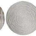 Round Woven Gray Rugs With Concentric Circular Patterns For Home Decor