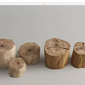 Natural Wooden Stumps For Rustic Home Decor With Various Sizes And Shapes