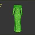 Neon Green Off The Shoulder Long Sleeve Fitted Elegant Evening Dress Design