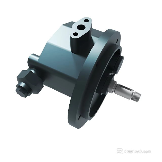 Durable Black Industrial Metal Mechanical Component With Precision Holes And Shaft 3d model 