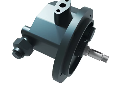 Durable Black Industrial Metal Mechanical Component With Precision Holes And Shaft 3d model