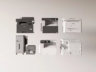 Essential Modern Office Appliances Featuring Multifunctional Printers Copiers And Scanners Collection 3d model