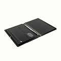 Black Open Folder Interior Design With Notebook Pen and Card Slots 3d model