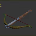 Traditional Wooden Crossbow With Metal Components And Strong Bowstring For Hunting