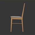 Wooden Single Chair With Woven Backrest And Padded Seat Modern Design