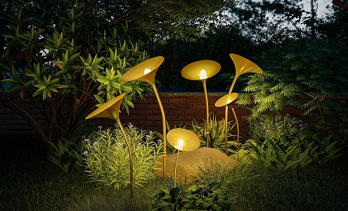 Modern landscape lights outdoor horn shape landscape lights garden lights landscape sketch 3d model