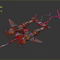Futuristic Colorful Spaceship Design With Propellers And Vibrant Cosmic Trails