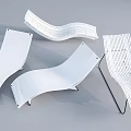 Modern White Lounge Chairs With Curved Design And Woven Patterns For Outdoor Patio