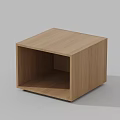 Modern Cube Shaped Wooden Coffee Table With Open Storage And Light Wood Finish