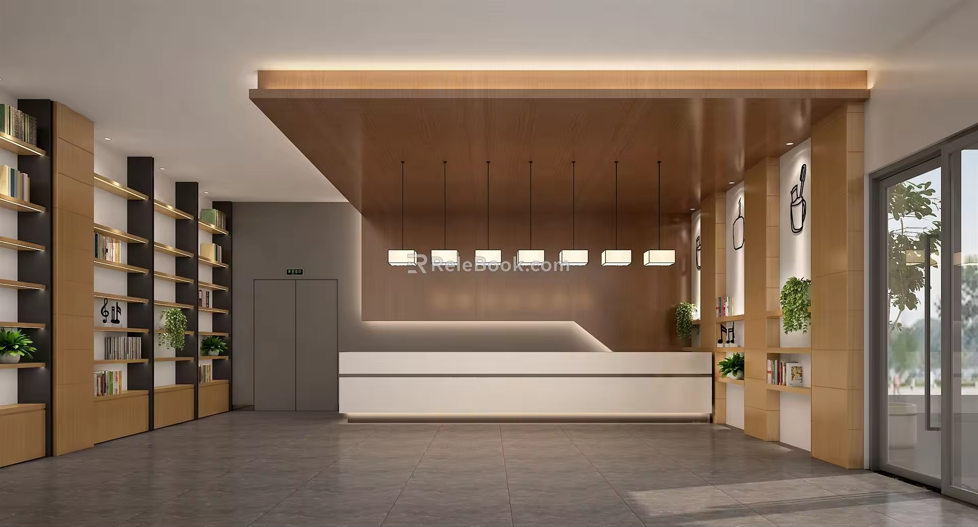 Modern Front Desk Bookstore 3d model