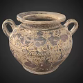 Traditional Ceramic Vessel With Two Handles And Intricate Decorative Patterns