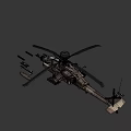 Military Attack Helicopter With Camouflage Paint Rotor System And Armaments Including Missiles Bombs