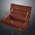 Vintage Wooden Storage Box With Open Lid Divided Compartments And Metal Lock