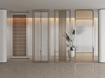 Light Luxury Industrial Style Metal Partition Screen 3d model