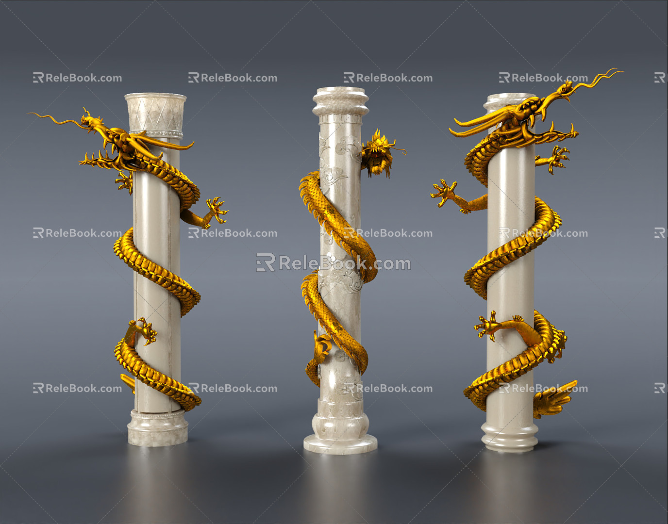 Chinese Pillar Dragon Pillar model