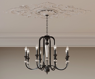 French Chandelier Antique Chandelier 3d model