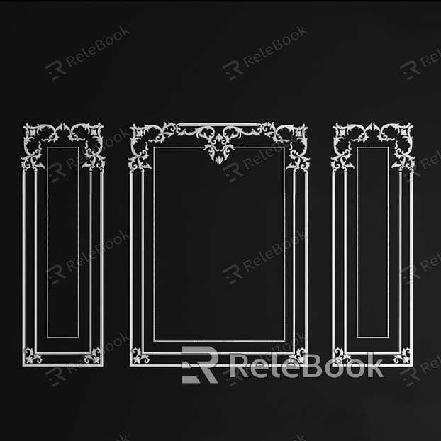 European-style line carved line component model