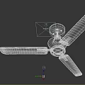 Air Conditioner Fan With Three Metallic Blades And Sleek Design For Ceiling Use