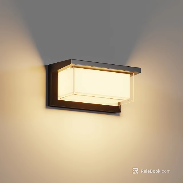 Modern Outdoor Wall Light with Warm Lighting Sleek Design for Exterior Decoration and Bright Illumination 3d model 