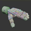 Detailed Game Movie Character Mechanical Arm 3D Model with Mechanical Joints