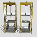 Yellow Industrial Lifting Equipment With Metal Frame Double Units And Chain Structure